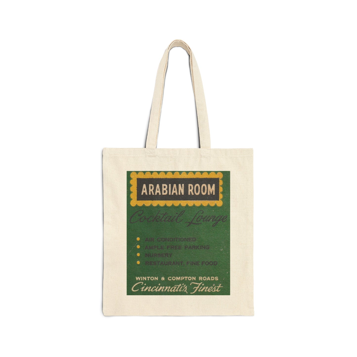 Canvas Tote Bag | Brentwood Bowling Alley | Arabian Room Cocktails | Cincinnati Ohio circa 1950s