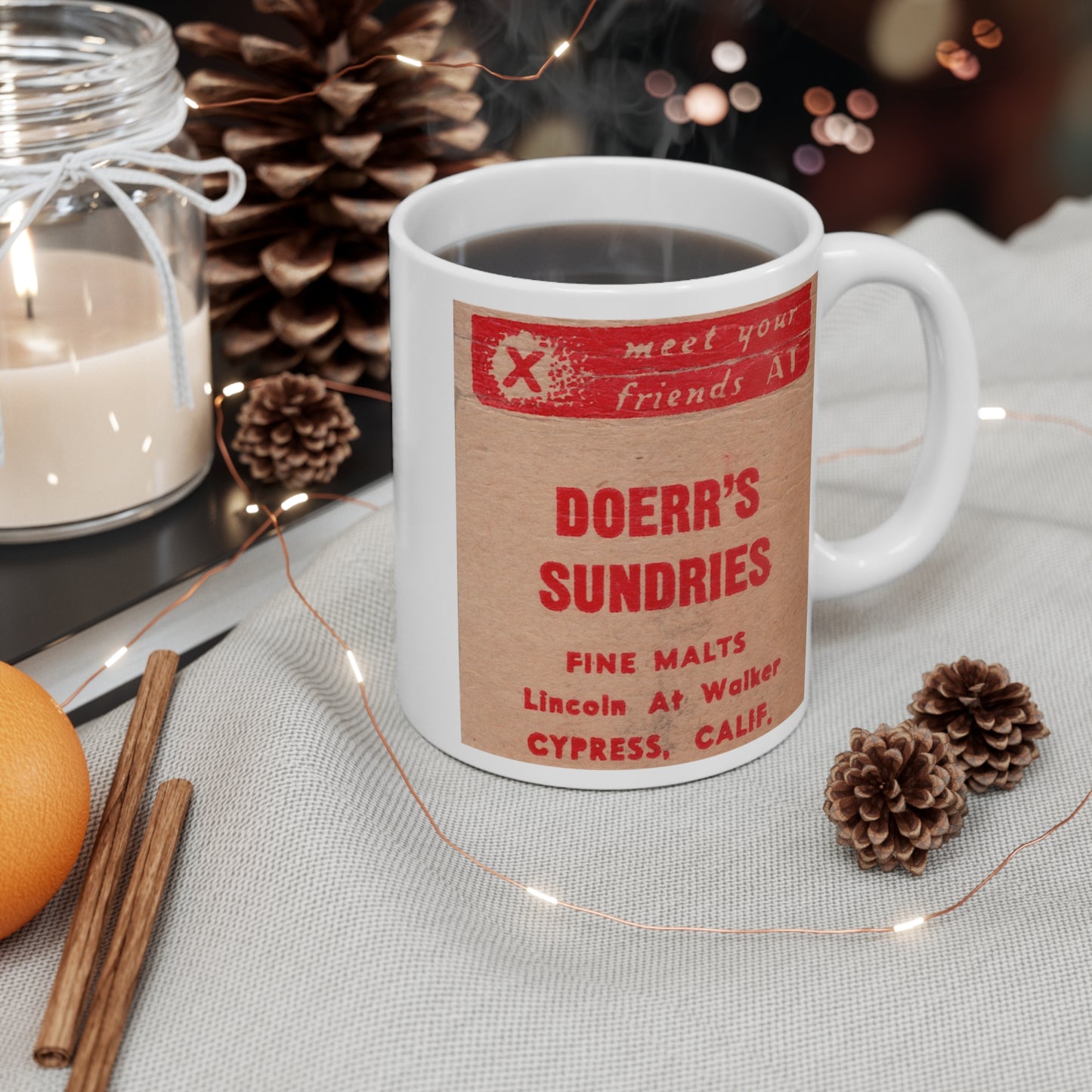 Coffee Mug | Doerr's Sundries Hamburger Restaurant | Cypress California circa 1950s