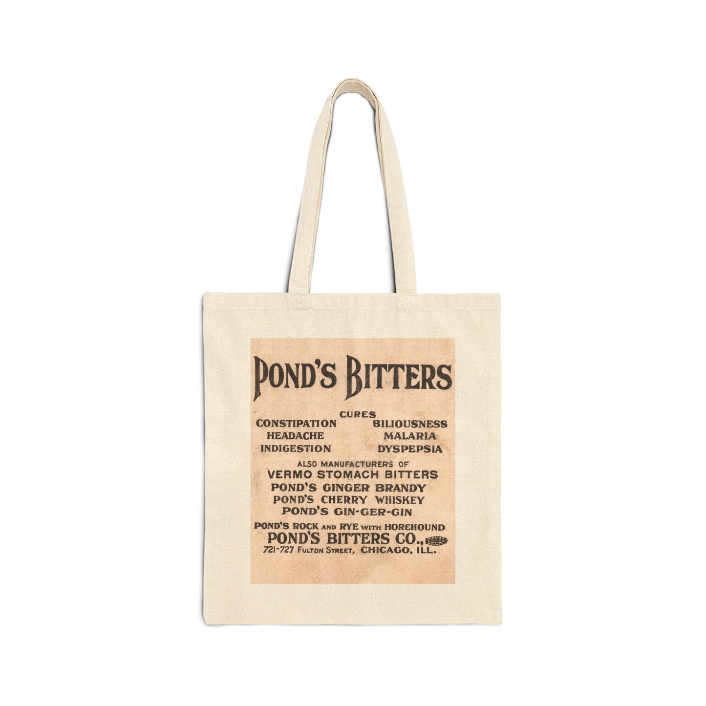 Pond's Bitters Company Bottle  | Quack Medicine Elixir & Cocktail Bitter | Fulton Street | Chicago Illinois IL | Circa 1900s