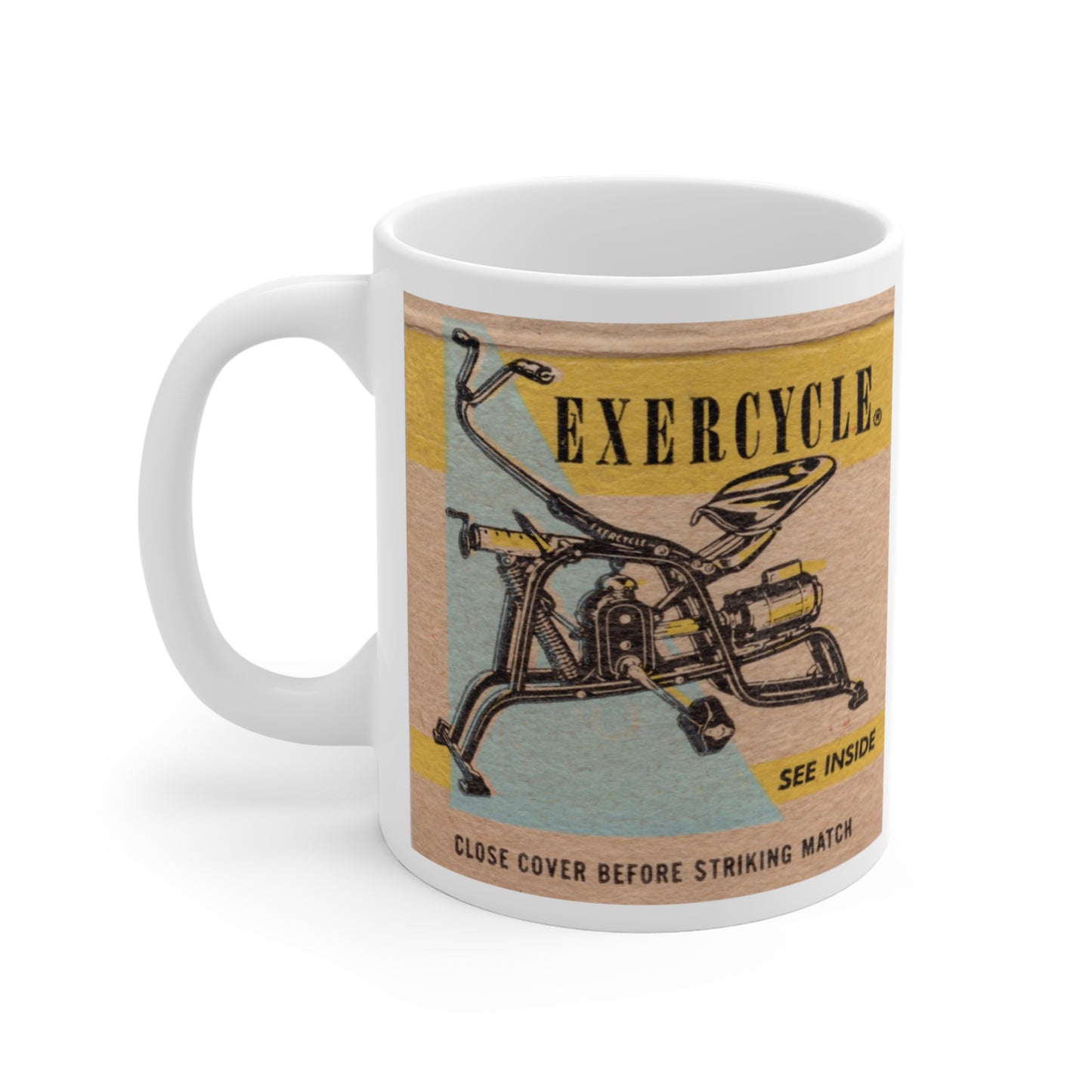 Coffee Mug | Exercycle | Stationary Workout Bike | circa 1950s