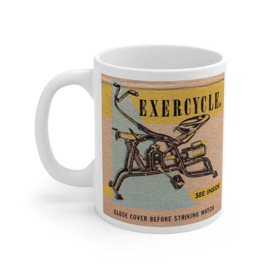 Coffee Mug | Exercycle | Stationary Workout Bike | circa 1950s