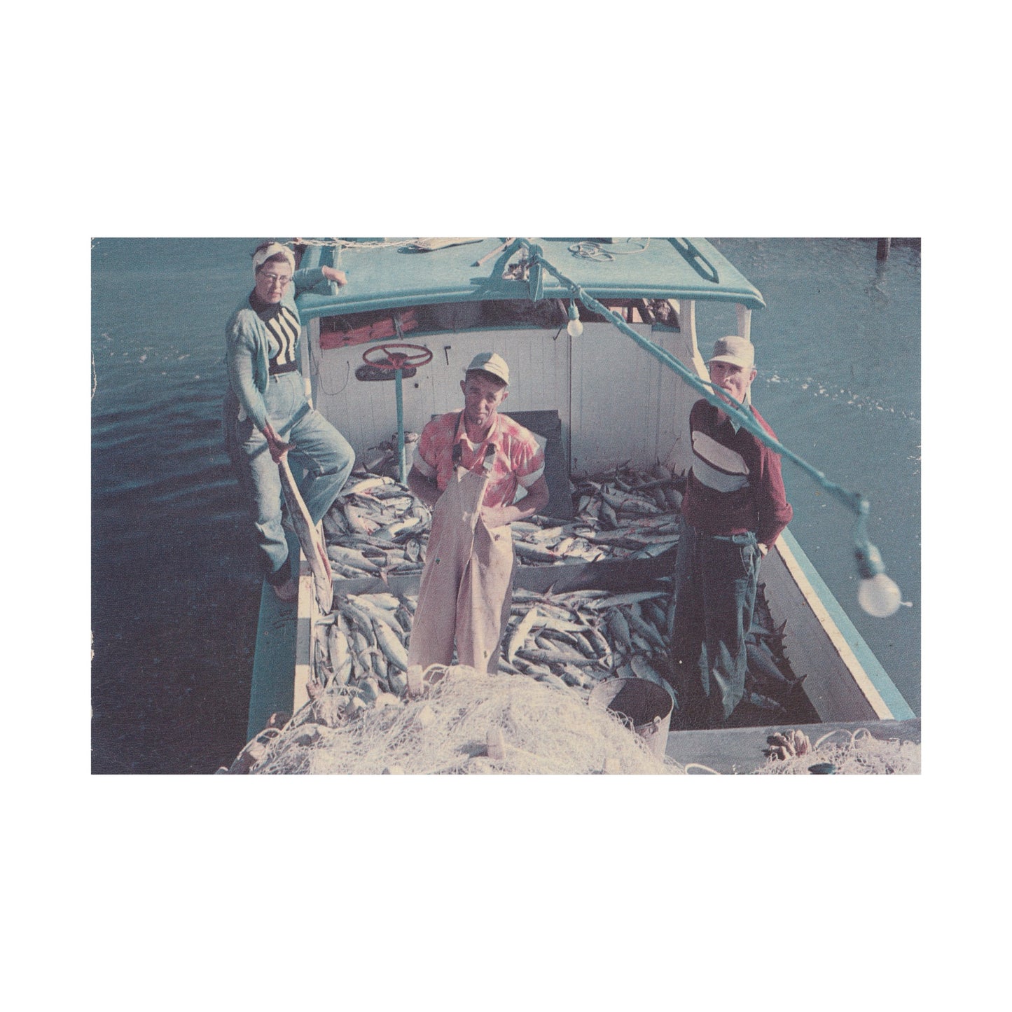 A Days Catch | Florida Fishermen on a Boat | circa 1950s