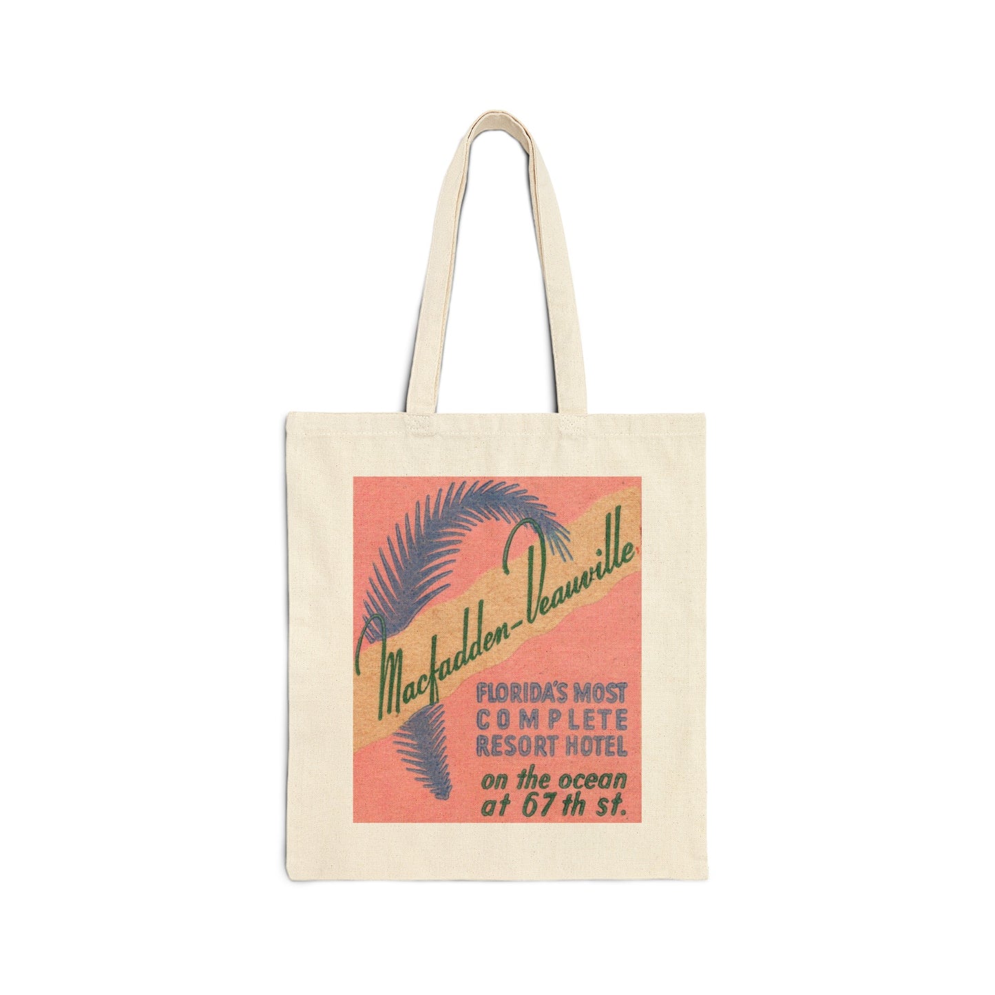 Canvas Tote Bag | Macfadden Deauville Resort Hotel | 67th Street | Miami Beach Florida circa 1950s