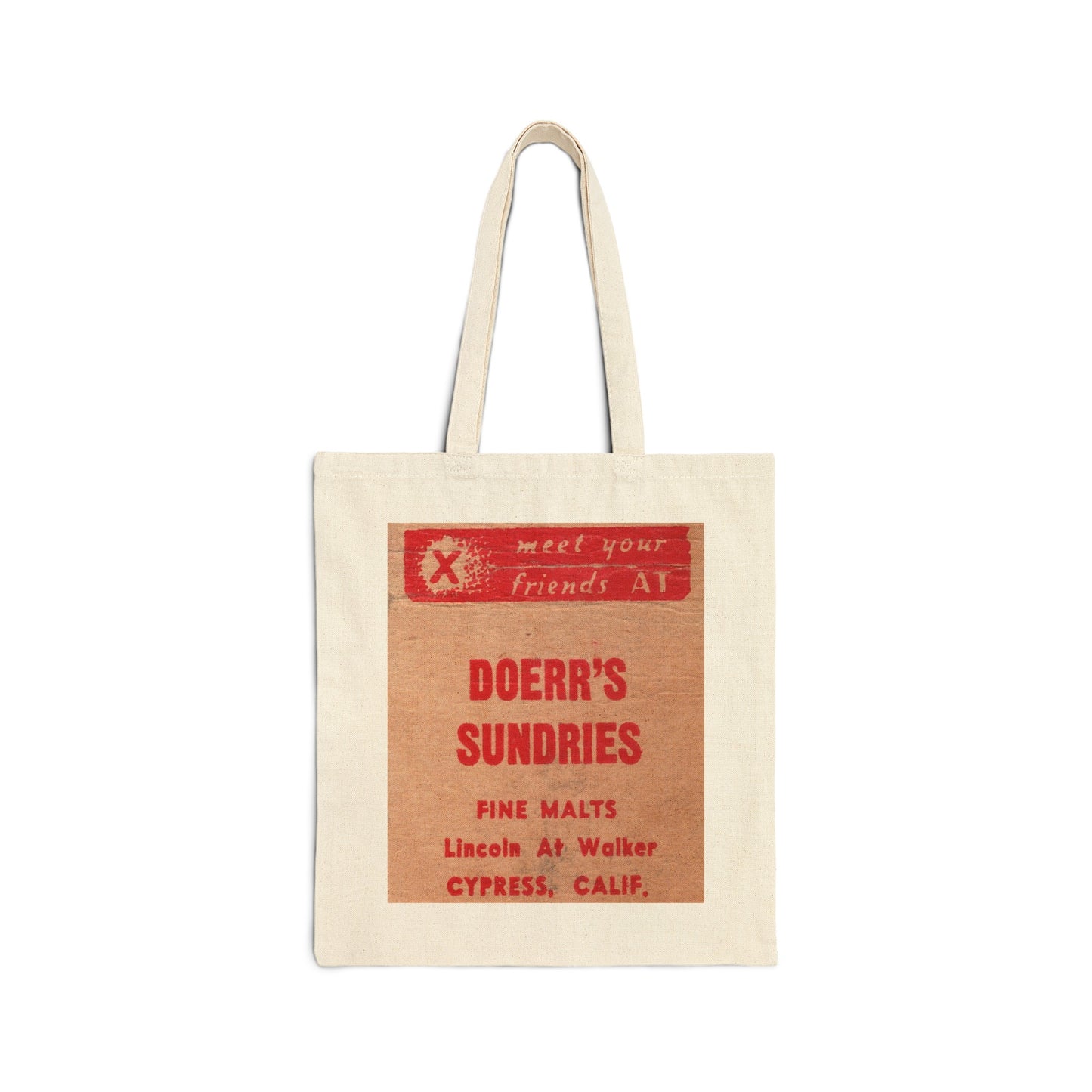 Canvas Tote Bag | Doerr's Sundries Hamburger Restaurant | Cypress California circa 1950s