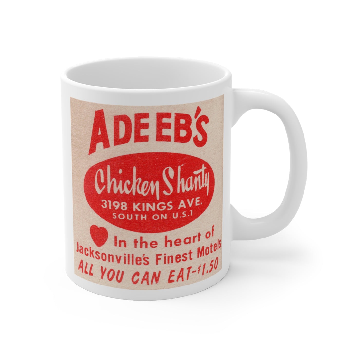 Coffee Mug | Adeeb's Chicken Shanty | Kings Ave | Jacksonville Florida circa 1950s