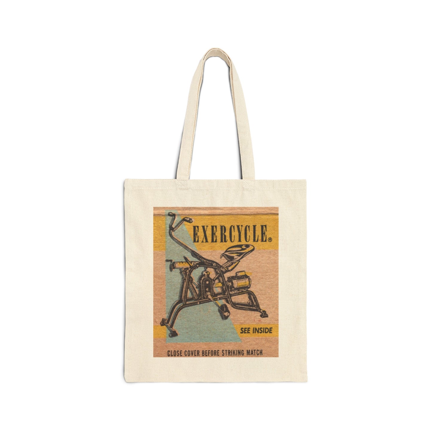 Canvas Tote Bag | Exercycle | Stationary Workout Bike | circa 1950s