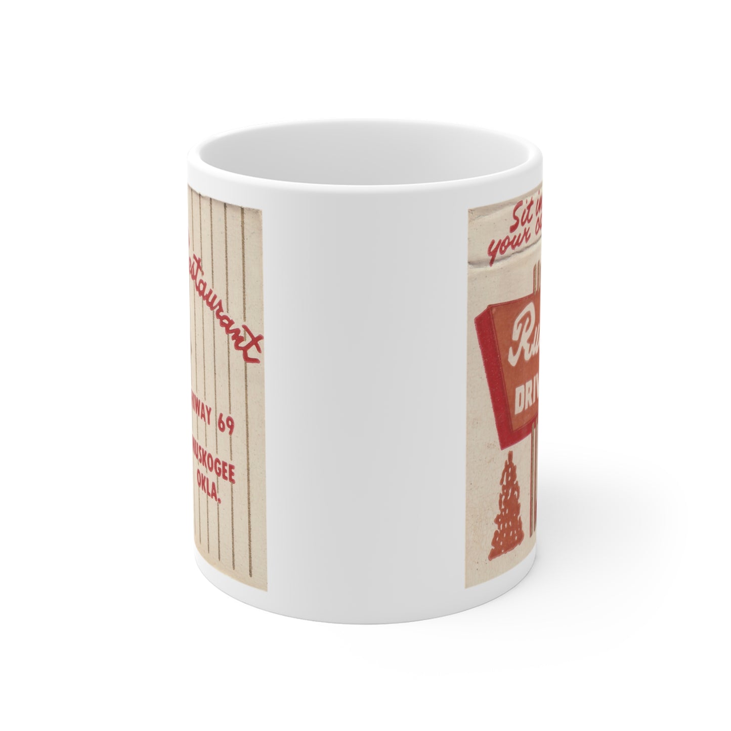 Coffee Mug | Muskogee Oklahoma | Russ Drive-In Restaurant circa 1950s