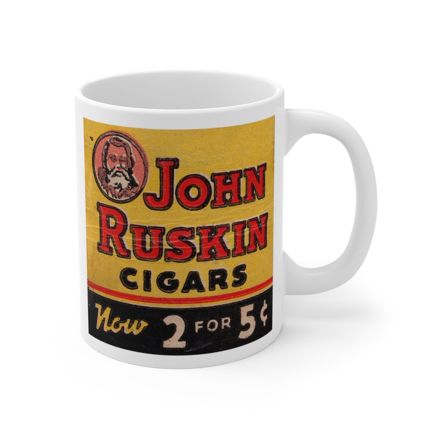 Coffee Mug | John Ruskin Cigars | Tobacco Advertisement circa 1950s