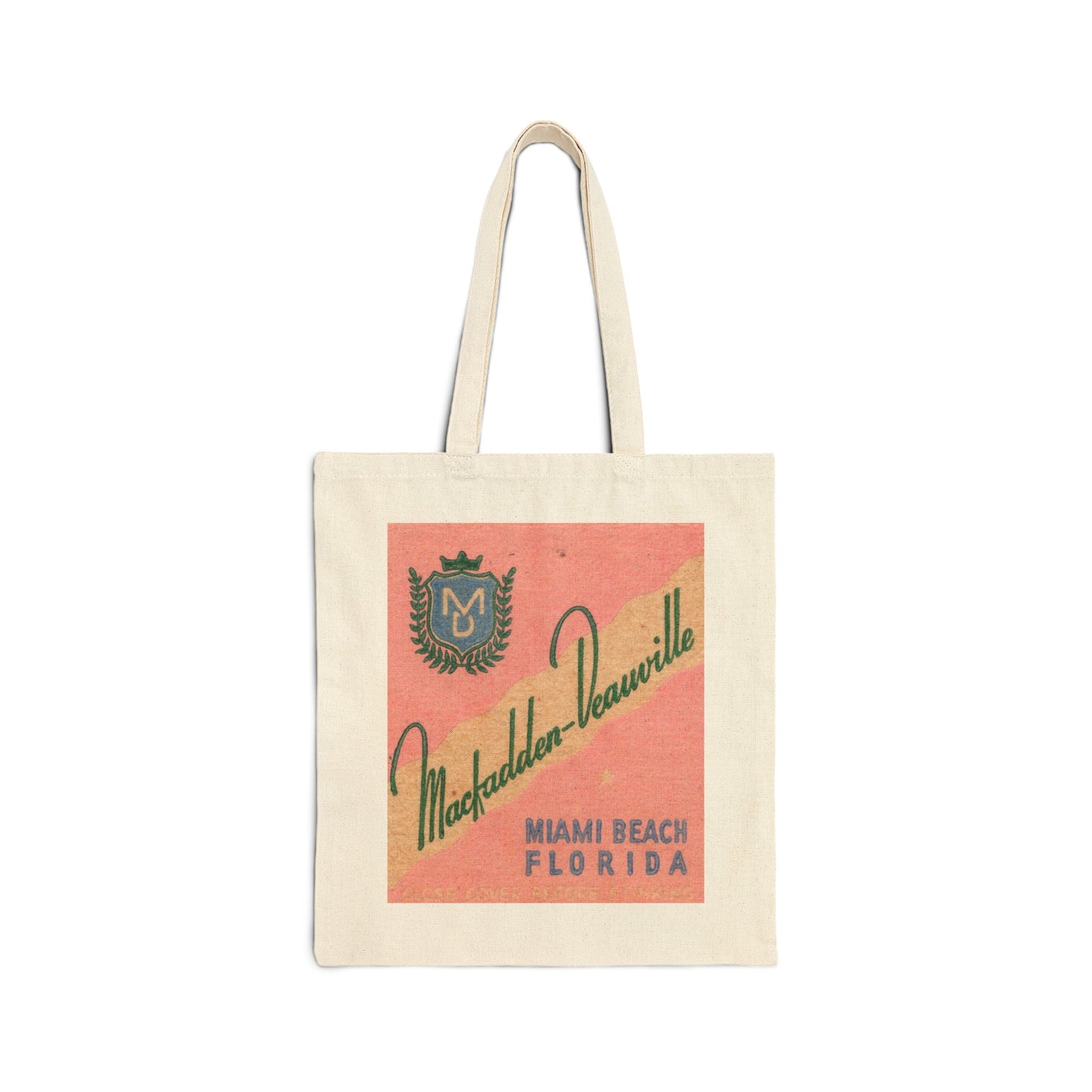 Canvas Tote Bag | Macfadden Deauville Resort Hotel | 67th Street | Miami Beach Florida circa 1950s