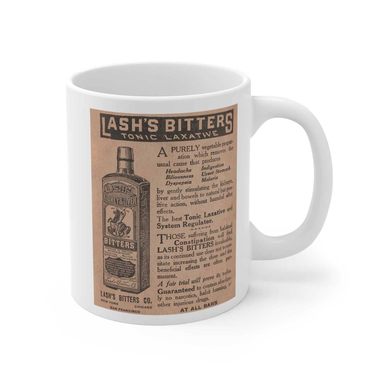 Lash's Bitters Co. Optical Illusion | Quack Medicine Laxative & Cocktail Bitter | Circa 1900s