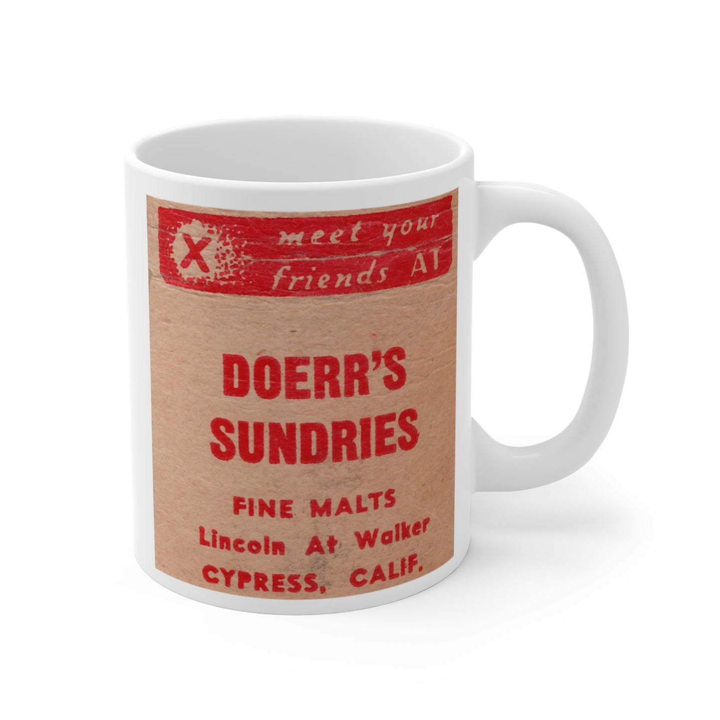 Coffee Mug | Doerr's Sundries Hamburger Restaurant | Cypress California circa 1950s