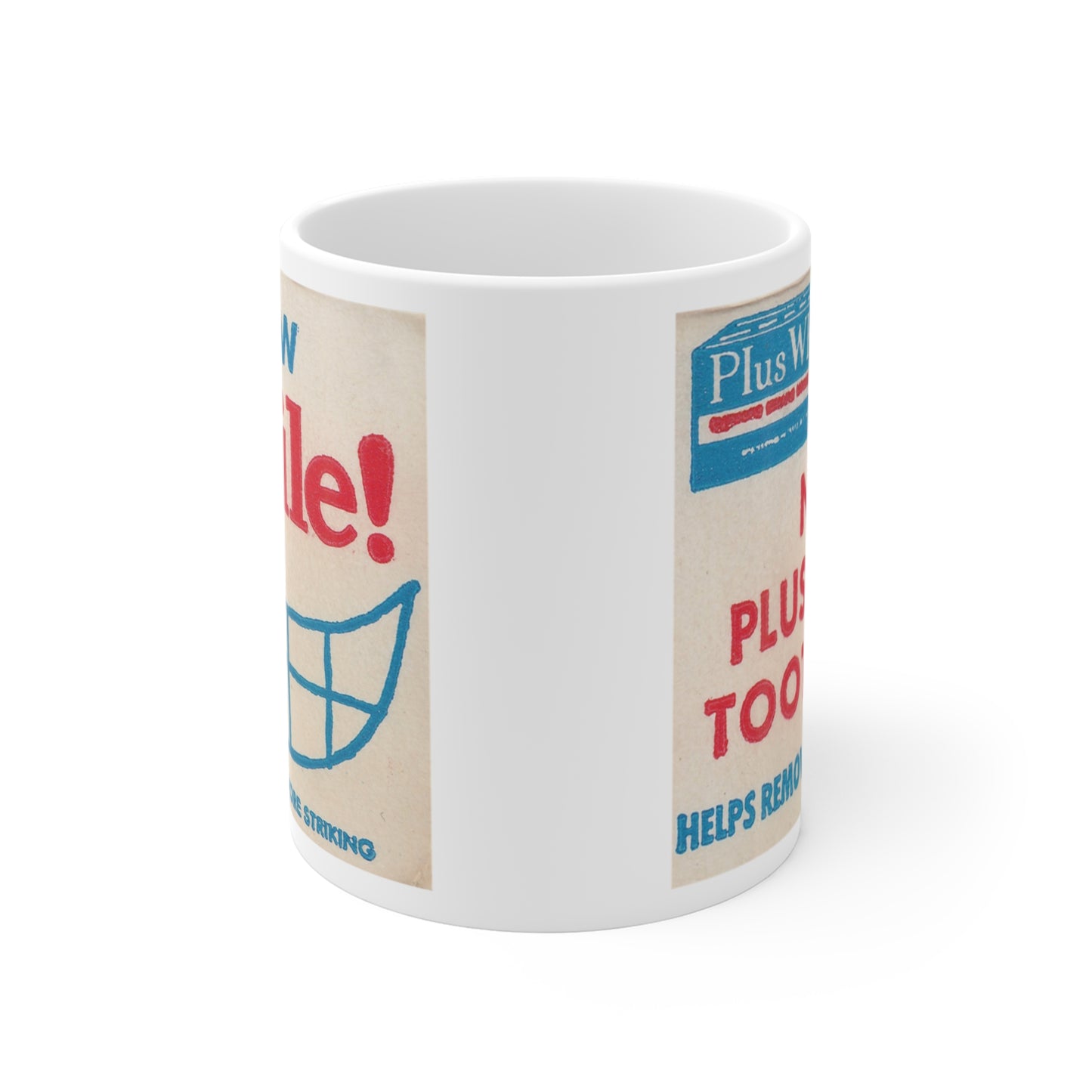 Coffee Mug | Plus White Toothpaste Advertisement | circa 1950s